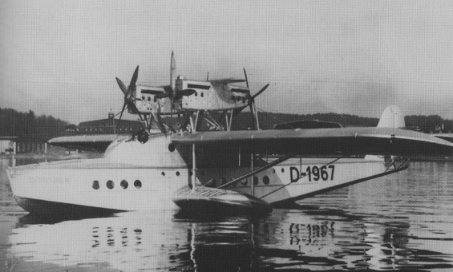 Vue de l'hydravion Dornier Do S (D-1967) sur le lac de Constance (photo : Typenkompass Dornier - Flugzeuge seit 1915 - Manfred Griehl, Dornier)