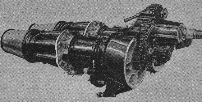 Vue d'un turbopropulseur Armstrong Siddeley Double Mamba (photo : Science et Vie, août 1950)