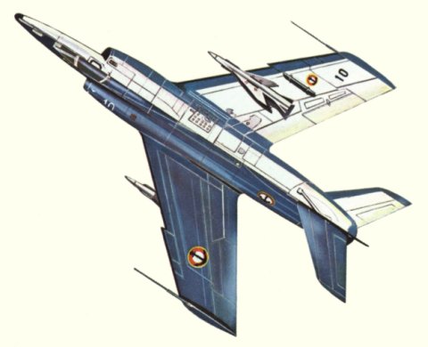 Plan d'un Etendard IV-M (origine : Fighters, encyclopaedia of world aircraft - Kenneth Munson)