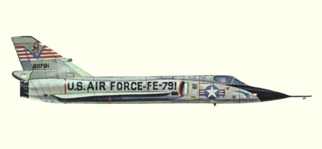 Vue d'un F-106A (origine : Fighters, encyclopaedia of world aircraft - Kenneth Munson)