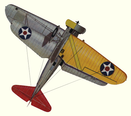 Plan d'un Curtiss BFC-2 (origine : Fighters between the wars 1919-1939 - Kenneth Munson)