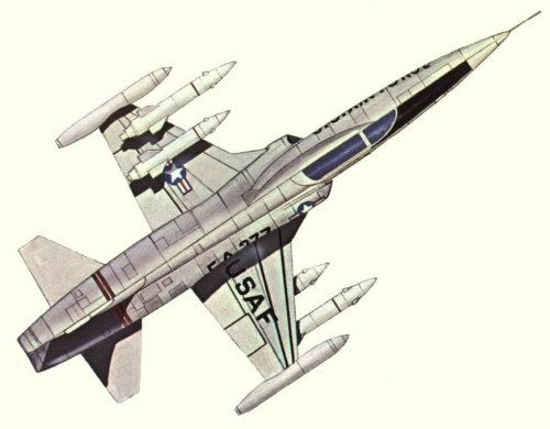 Plan d'un F-5A (origine : Fighters, encyclopaedia of world aircraft - Kenneth Munson)