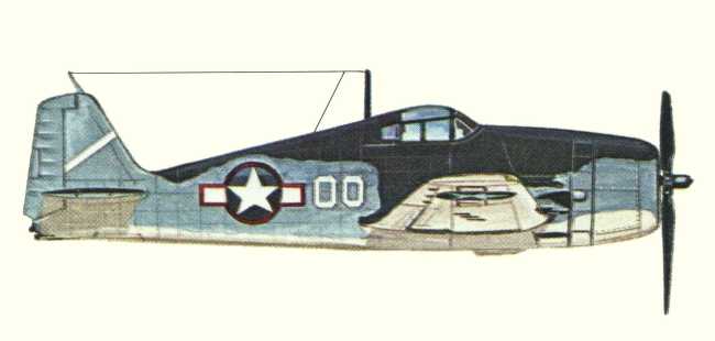Vue d'un F6F-3 Hellcat (origine : Fighters 1939-1945 - Kenneth Munson)