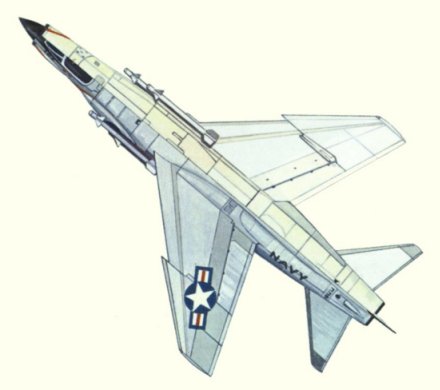 Plan d'un Crusader F-8C (origine : Fighters, encyclopaedia of world aircraft - Kenneth Munson)