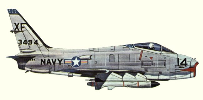 Vue d'un AF-1E (origine : Fighters, encyclopaedia of world aircraft - Kenneth Munson)