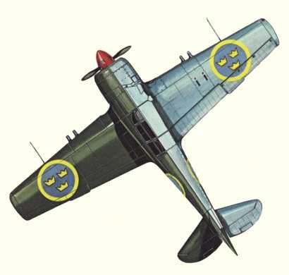 Plan d'un FFVS J 22B (origine : Fighters 1939-1945 - Kenneth Munson)