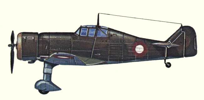 Vue d'un Fokker D.XXI (origine : Fighters 1939-1945 - Kenneth Munson)