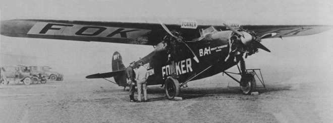 Vue du Fokker F.VII (photo : Encyclopédie illustrée de l'Aviation dans le monde - David Mondey)