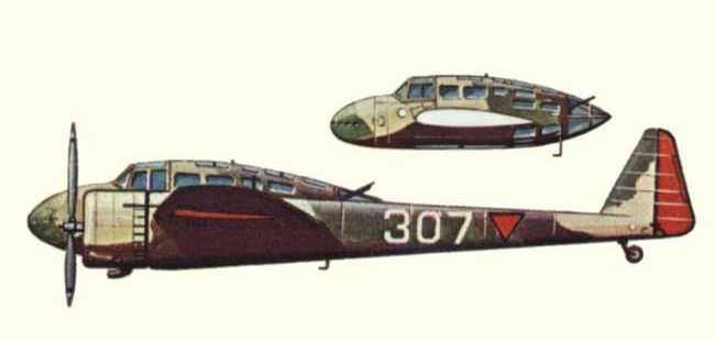 Vue d'un Fokker G.IA (origine : Fighters 1939-1945 - Kenneth Munson)