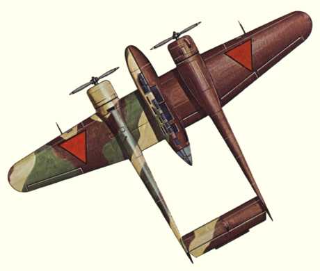 Plan d'un Fokker G.IA (origine : Fighters 1939-1945 - Kenneth Munson)