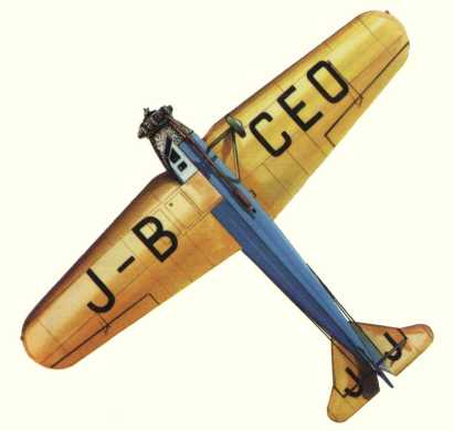 Plan d'un Fokker Super Universal (origine : Airliners between the wars 1919-1939 - Kenneth Munson)