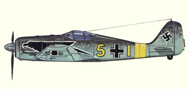Vue du Fw 190A-4 (origine : Fighters 1939-1945 - Kenneth Munson)