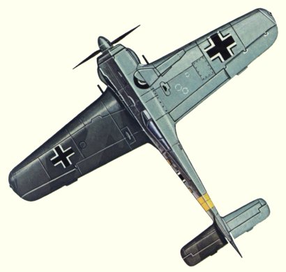 Plan d'un Fw 190A-4 (origine : Fighters 1939-1945 - Kenneth Munson)
