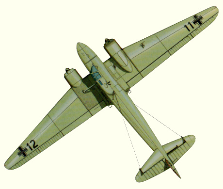 Plan d'un Fw 58B de la Luftwaffe (origine : Fighters between the wars 1919-1939 - Kenneth Munson)