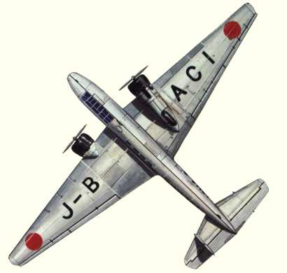 Plan d'un G3M2 Model 21/22 Nippon (origine : Airliners between the wars 1919-1939 - Kenneth Munson)
