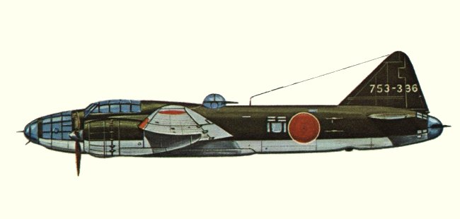 Vue d'un G4M2a (origine : Bombers 1939-1945 - Kenneth Munson)
