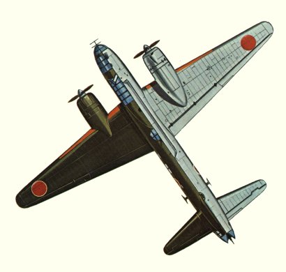 Plan d'un G4M2a (origine : Bombers 1939-1945 - Kenneth Munson)
