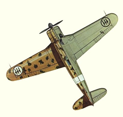 Plan d'un Fiat G.50bis (origine : Fighters 1939-1945 - Kenneth Munson)