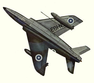 Plan d'un Gnat F.1 (origine : Fighters, encyclopaedia of world aircraft - Kenneth Munson)