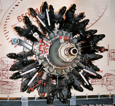 Vue d'un moteur Gnome-Rhône 14Kdrs Mistral Major (photo : JN Passieux, musée SNECMA, décembre 2014)