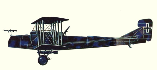 Vue d'un Gotha G.V de la Luftstreitkräfte (origine : Bombers 1914-1919 - Kenneth Munson)