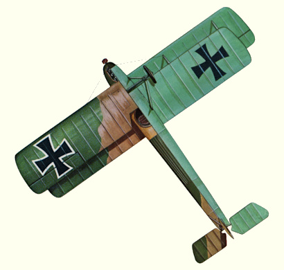 Plan d'un chasseur Halberstadt D.II (origine : Fighters 1914-1919 - Kenneth Munson)