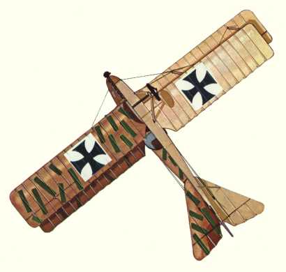 Plan d'un biplan de reconnaissance Hansa-Brandenburg C.I (origine : Bombers 1914-1919 - Kenneth Munson)