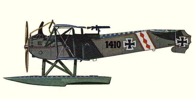 Vue d'un hydravion Hansa-Brandenburg W.12 (origine : Fighters 1914-1919 - Kenneth Munson)