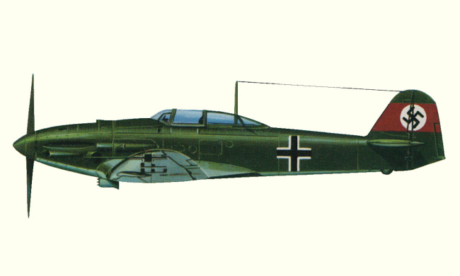 Vue d'un He 112B-0 (origine : Fighters between the wars 1919-1939 - Kenneth Munson)