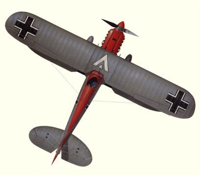 Plan d'un He 51B-1 (planche : Histoire de l'Aviation Militaire Bill Gunston)