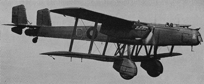 Vue d'un bombardier Heyford (photo : Aircraft of the Royal Air Force 1918-57 - Owen Thetford)
