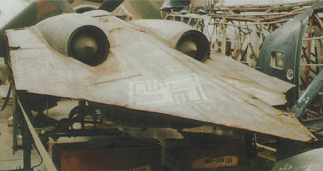 Vue d'une aile volante H.IX V3 (origine : Bois d'Aviation - Jean-Marie Ballu)