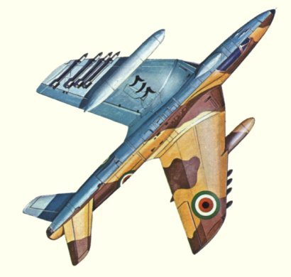 Plan d'un Hunter F.57 (origine : Fighters, encyclopaedia of world aircraft - Kenneth Munson)
