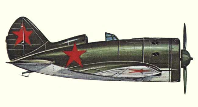 Vue d'un I-16 Type 24 (origine : Fighters 1939-1945 - Kenneth Munson)