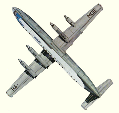 Plan d'un Il-18V (origine : Civil Airliners since 1946 - Kenneth Munson)