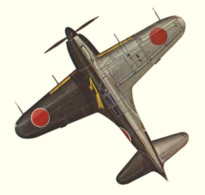Plan d'un J2M3 Model 21 (origine : Fighters 1939-1945 - Kenneth Munson)