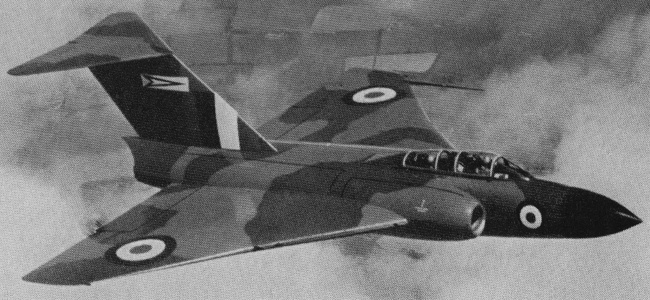 Vue d'un Javelin F.(A.W.) 9 (origine : Fighters, encyclopaedia of world aircraft - Kenneth Munson)