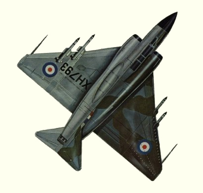 Plan d'un Javelin F.(A.W.) 9 (origine : Fighters, encyclopaedia of world aircraft - Kenneth Munson)