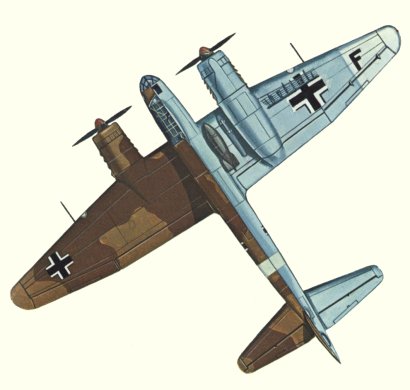 Plan d'un Ju 88A-4/Trop (origine : Bombers 1939-1945 - Kenneth Munson)