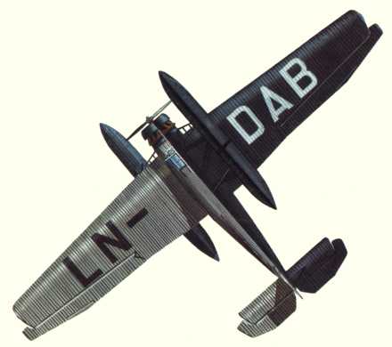 Plan d'un Junkers W 34 (origine : Airliners between the wars 1919-1939 - Kenneth Munson)