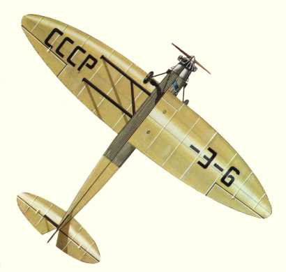 Plan d'un Kalinin K-5 (origine : Airliners between the wars 1919-1939 - Kenneth Munson)
