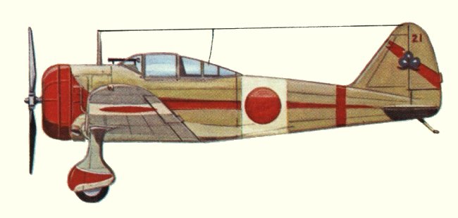 Vue d'un Ki-27b (origine : Fighters 1939-1945 - Kenneth Munson)