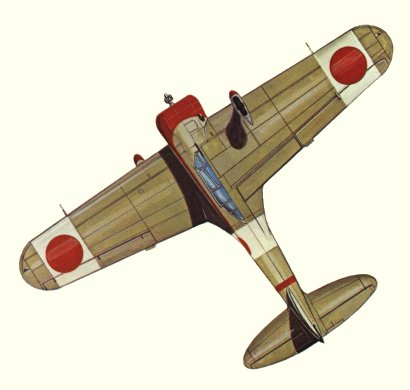 Plan d'un Ki-27b (origine : Fighters 1939-1945 - Kenneth Munson)