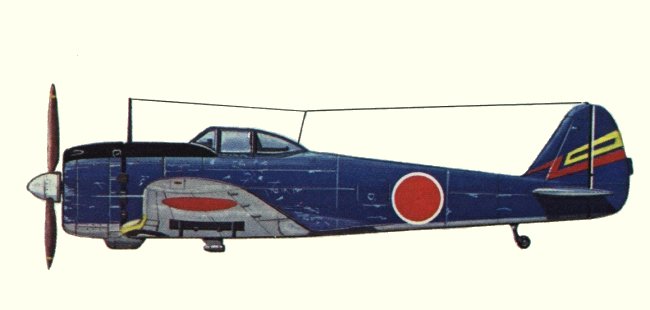 Vue d'un Ki-43-IIIa (origine : Fighters 1939-1945 - Kenneth Munson)