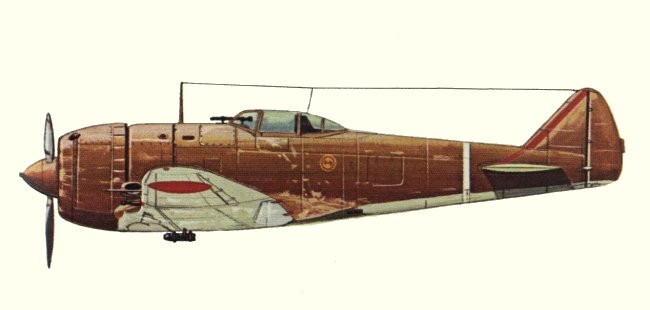 Vue d'un Ki-44 (origine : Fighters 1939-1945 - Kenneth Munson)