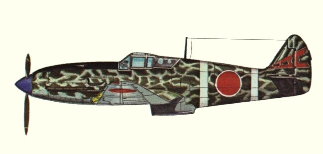 Vue d'un Ki-61-Ib (origine : Fighters 1939-1945 - Kenneth Munson)