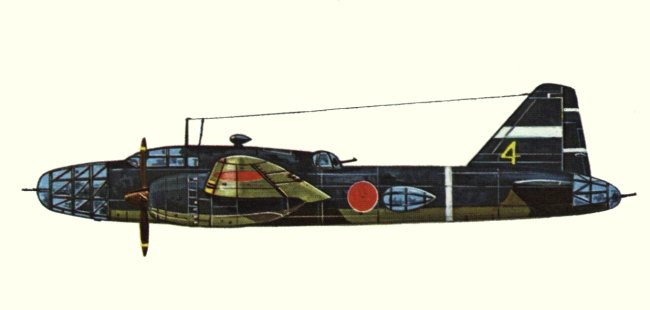 Vue d'un Ki-67-Ib Hiryu (origine : Bombers 1939-1945 - Kenneth Munson)