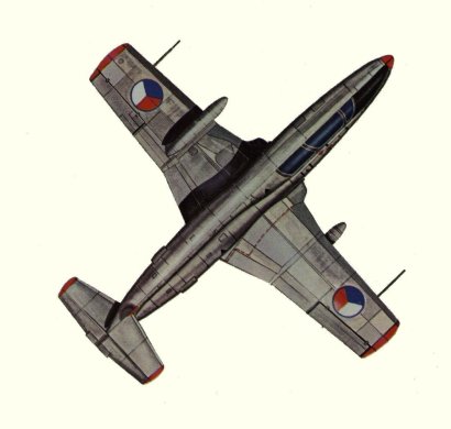 Plan d'un L-29 (origine : Fighters, encyclopaedia of world aircraft - Kenneth Munson)