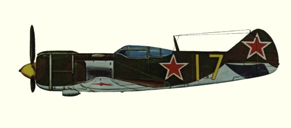 Vue d'un La-5FN (origine : Fighters 1939-1945 - Kenneth Munson)