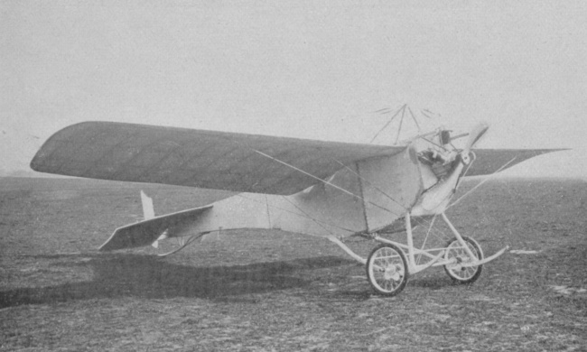 Vue d'un Ladougne monoplan (origine : Gallica - La Vie au grand air, juin 1912)